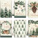 FuWeave 6 Pcs Winter Kitchen Towels Vintage Frost Dish Towels 21 x 14 Inch Decorative Hello Winter Bathroom Hand Towel Holiday Green Tea Towel for Kitchen Farmhouse Gifts