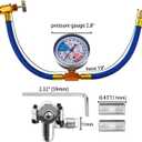R134a Refrigerant Recharge Hose Kit with BPV31 Piercing Valve for Bullet,Charging Hose Refrigerant Can Tap with Gauge,R134a can to R-12/R-22 port