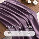 JELLYMONI 100% Washed Cotton Duvet Cover Queen – Soft, Breathable Linen-Look Bedding with Natural Wrinkle Texture, Button Closure, 3-Piece Set (Iris Purple, 90"x90")
