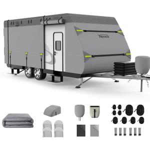 YSPACE 8-Layer RV Cover 22-24 ft, Waterproof Travel Trailer Cover