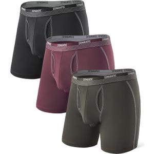 Separatec Mens Underwear with Pouch for balls Anti Chafing Underwear Men Athletic Sport Performance Long Boxer Briefs 3 Pack Medium