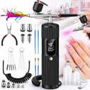 Airbrush Kit for Nails with Compressor, 28/38/48PSI High Pressure, LED Display, 6000mAh Long Standby, Cordless Portable Nail Airbrush Machine with 3 Types Nozzle for Painting, Makeup, Cake & Nail Art