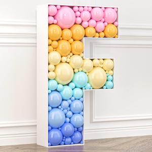 HOUSE OF PARTY Mosaic Letters Frame for Balloons - Giant Marquee Letters 3FT Tall Pre-Cut Balloon Frame Board Letter for Birthday Party Grad Wedding DIY DecorationsLetter F