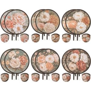 Trillionn 12 Pack Foldable Hand Fans for Women, Compact Portable Pocket-Sized Handheld Cooling Fan, Lightweight Girls Handheld Fan for Travel, Weddings, Outdoor Events Red