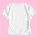 RoseSeek Girl's Graphic Tee Crew Neck Letter Bow Print Crop Tops Casual Cute Short Sleeve T Shirt (White)