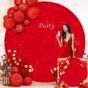 Gallety 7.2 FT Red Round Backdrop Cover - Adjustable Circle Arch Backdrop for Wedding Arch Birthday Party Photography Celebration Decoration