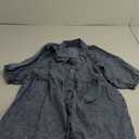 Pepochic Womens Summer Denim Dress Button Down Short Sleeve Babydoll Dress Puff Sleeve Flowy Jean Dress
 L
