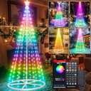 8ft LED Outdoor Christmas Cone Tree, Lighted Christmas Tree, Lighted Artificial Tree with Star Topper, App/Remote Control, Timer, DIY Color Light Show for Christmas Outdoor Indoor Decorations