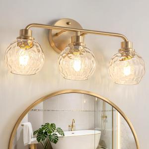 Bathroom Light Fixtures Gold Vanity Light 3 Light Brushed Brass