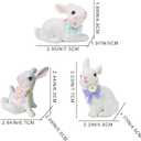 Set of 3 Easter Bunny Figurines, Cute Resin Rabbit Decorations with Easter Tabletop Decor, Spring Indoor Home Decor