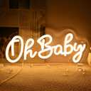 SYLHOME Oh Baby Led Neon Light Sign Nursery Bedroom Wall Decor Sign Baby Shower Kids Birthday Christmas Party Backdrop Decor 11.8" X 5.1" USB
