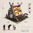 DIY Miniature House Kit,Hunting Cabin House Kit with Furniture Retro Creative Room with LED 3D Wooden Puzzles Crafts Model Building Kit Decor Adults Teens Birthday