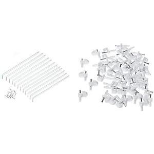 ClosetMaid 12-Inch Support Brackets and Back Wall Clips for Wire Shelving (48-Pack), White