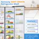 Upgraded DA97-20647A Refrigerator Glass Shelf Replacement for Samsung Fridge Upper Glass Shelf Assembly, Fits RS27T5200SG RS27T5200SR/AA RS27T5201SR/AA RS27T5561SR/AA Tempered Glass Upper Shelf