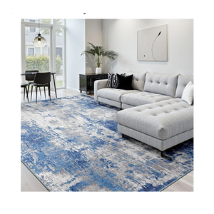 RELEANY Washable Area Rugs 8'x10' Non-Slip Modern Abstract Soft for Living Room Entryway Bedroom Nursery, Print Pattern, Blue Grey Navy Gray
