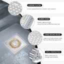 Makerfire 2PCS Shower Drain Hair Catcher, 4.72'', Flat Shower Drain Cover/Filter, Bathroom/Kitchen Sink Drain Strainer, Stainless Steel and Silicone