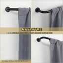 Black Wrap Around Curtain Rod, 1 Inch Diameter, 28 to 86 Inch, Adjustable Blackout Curtain Rod with Zinc Alloy Double-deck Finials and Aluminum Center Brackets