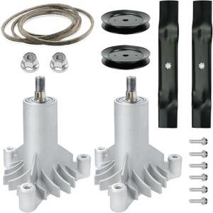 42" Mower Deck Rebuild Kit for Craftsman LT1000 LT2000 for Husqvarna Poulan Models, 2 Spindles 130794 532130794,3 Blades 134149 532134149, 95 1/2" Belt 144959, 2 Pulleys 129861 153535