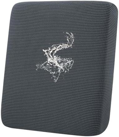 hyha Waterproof Couch Cushion Covers for Pets, Non Slip Sofa Seat Cover for Dogs Washable, Soft Thick Stretch Jacquard Fabric, Sofa Slipcovers with Elastic Bottom (1 Piece for Backrest L, Grey)