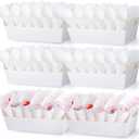6 Set Wedding Confetti Cone Holder Box Each Includes 30 Pieces of Cone Papers and 30 Holes for 30 Confetti Cones Box Party Confetti Cone Kraft Stand Tray Box for Wedding Party Candy Flower (White)