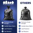 Plasticplace Contractor Trash Bags 40-45 Gallon 3.0 Mil Black Heavy Duty Garbage Bag 40 x 48 (50 Count)