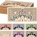 Novabright 12 Pcs Eid Mubarak Wooden Money Holders Ramadan Cash Envelope Cash Wallet DIY Eid Holders for Friends Family Muslim Party Decoration, 6 Styles (Horizontal)