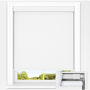 UNISHADES No Tools No Drill Cordless Blackout Roller Shades for Indoor Windows, Easy to Install, Darkens Rooms, Blocks Heat, and Protects Against UV Rays, Window Size 32” W × 48" H White