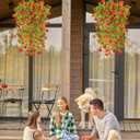 2 x 4PCS Fall Artificial Hanging Flowers Plants Decorations for Outdoor Faux Silk Daisy Mums Home Indoor Porch Patio Wall Balcony Yard Decor