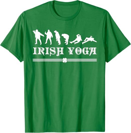 Irish Yoga St Patrick's Day Drinking Team Gift for Drunk Men T-Shirt, Kelly Green. M 