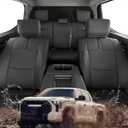 Full Set car seat Covers for Toyota Tundra 2022-2026,Faux Leather Waterproof Pickup seat Covers Custom fit for Toyota Tundra Accessories, for Truck seat Covers 2022 2023 2024 2025 2026 SR SR5