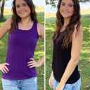 beautyin Women Tank Top with Shelf Bra Racerback Workout Yoga Tops Undershirt, 2 Pack, Small 