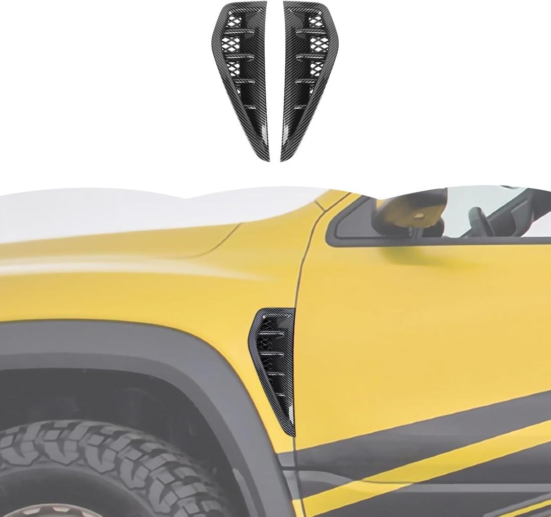 RT-TCZ Carbon Fiber Side Door Air Vent Fender Cover Trim Accessories for Dodge RAM TRX 2018 2019 2020 2021 2022 2023 2024