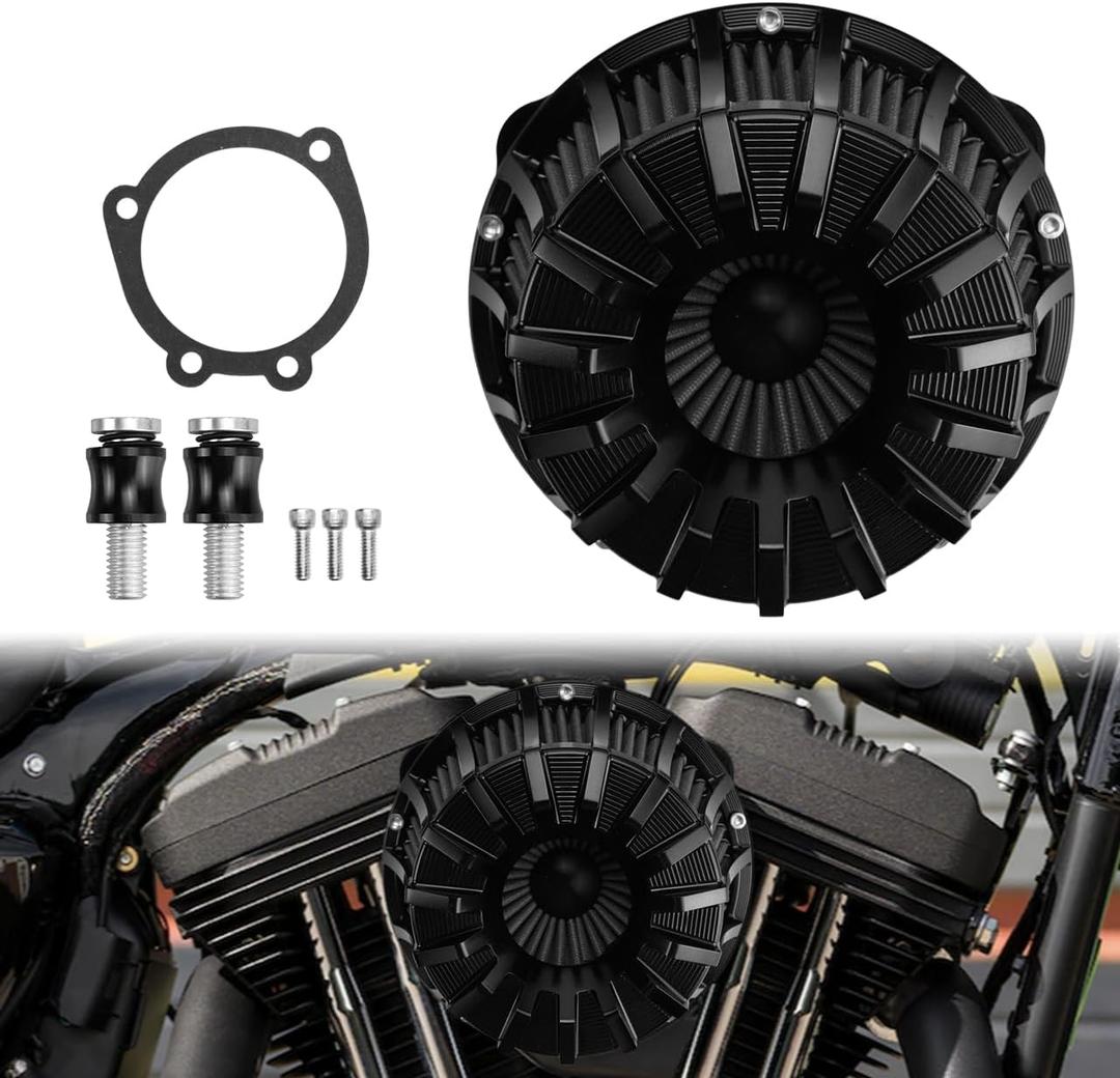 HDBUBALUS Motorcycle Air Filter Cleaner Intake Filter System Kit Fit for Harley Sportster XL883 XL883N XL883R XL883P XL1200 XL1200L XL1200X Iron 883 Forty Eight XL1200X 2004-2022 Sportster accessories