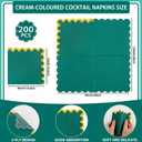 2 x LIYH 200Pack Green Cocktail Napkins 2-Ply Wedding Party Napkins Disposable for Birthday Bridal Baby Shower Anniversary Reception Event Folded 5In x 5In (Dark Green with Gold)