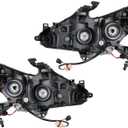 Replacement for 2016 2017 2018 Nissan Altima Headlights Black Bezel Chrome Style Headlight Assembly Left Right Pair, (26060-9HS9A 26010-9HS9A)