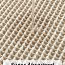 AMOAMI Upgraded Waffle Bath Mat, Super Absorbent Non Slip Bath Mats for Bathroom Floor, Machine Washable Bathroom Rugs with Tassels, Rubber Backed Bathroom Mats, Ultra Soft, 24" x 36",Brown & Cream