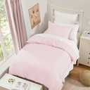 Andency Gingham Duvet Cover Twin Size, Pink Blush Checkered Plaid Bedding Set with Zipper Closure & Corner Ties, 2 Pieces Soft Prewashed Polyester Comforter Cover for Dorm Kids (Twin(66*90 in))