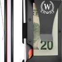 ELEGANTPARK Metal Wallet for Men Initial Monogrammed Gifts for Wedding Birthday Slim Minimalist Money Clip for Men RFID Blocking Engraved Metal Wallets with Money Clip Card Holder Letter W