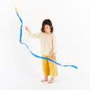 Sarah's Silks Starry Night Streamer - Pretend Play, Dance, Baton Stick Twirling, and Gymnastics Party Favors | 100% Silk and Wood Montessori and Waldorf Toys, 1 Piece, 8 feet x 1 inch , 16 inches