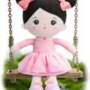 OUOZZZ Soft Plush Baby Doll 12.6 Inch, Asian Black Hair Snuggle Buddy | Perfect Birthday Toy & Gift for 1 Year Old Girls, Cuddly Companion Suitable for Infants & Toddlers