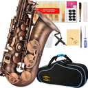 GLORY High Grade Antique Finish Series PR1, E Flat Alto Saxophone with 11reeds,8 Pads Cushions,case,carekit