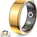 Smart Ring for Women & Men, Health Fitness Tracker with Sleep Monitor, Long-Lasting Battery, Activity Tracker Ring (Gold, 10)
