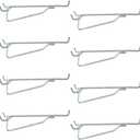 Pegboard Shelf Hooks, 8PC 6" Silver Metal Utility Hook Set, 1/4 inch Peg Board Organizer Accessories, Shelves and Baskets Brackets, Display and Storage Rack for Garage Workbench Art Craft Room Office