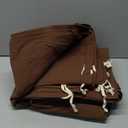 BESTOUCH Duvet Cover Set 100% Washed Cotton Linen Feel Super Soft Comfortable Chic Lightweight 3 PCs Home Bedding Set Solid Cocoa Brown Queen