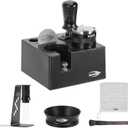 IKAPE 53MM Black Espresso Tool Set 8 IN 1, Coffee Tamper, Distributor, Magnetic Funnel, Puck Screen, Tamper Station, Stirrer Distribution Tool, Cleaning Towel and Brush