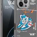 Cool Design Phone Case for iPhone 15 Pro Max Case for Boys Men Aesthetic Shockproof Basketball Sneaker Sports Designer Cases Compatible with iPhone 15 Promax Gray
