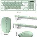 Wireless Keyboard and Mouse Combo, Full-Sized Wireless Keyboard and Adjustable DPI Mouse, 2.4GHz USB Receiver, Silent Keyboard and Mouse for PC, Windows, MAC, Desktop, Laptop (Avocado Green)