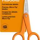 Fiskars 94817897J 94817797 Micro-Tip Scissors, 5 Inch, Orange