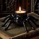 Halloween Spider Candlestick Holders Cute Spider Shape Candle Stick Holders Ceramic Taper Candle Holder for Halloween Party Holiday Office Home Table Centerpiece Decor Friends Gift