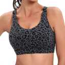 RUNNING GIRL High Impact Sports Bras for Women,Racerback Running Bra Workout Crop Tank Tops Longline Sports Bra Push up (3X-Large, Leopard Print)